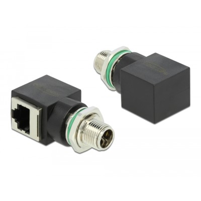 Delock Network Adapter M12 8 pin X-coded male to RJ45 jack