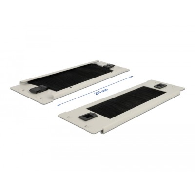 Delock 10″ Cable Management Brush Strip tool free 2U grey 2