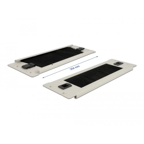 Delock 10″ Cable Management Brush Strip tool free 2U grey