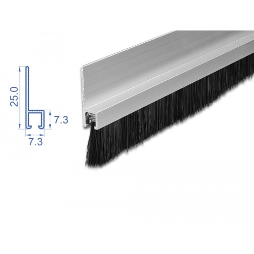 Delock Brush strip 20 mm with aluminium profile straight - length 1 m