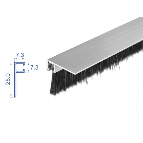 Delock Brush strip 20 mm with aluminium profile angled - length 1 m