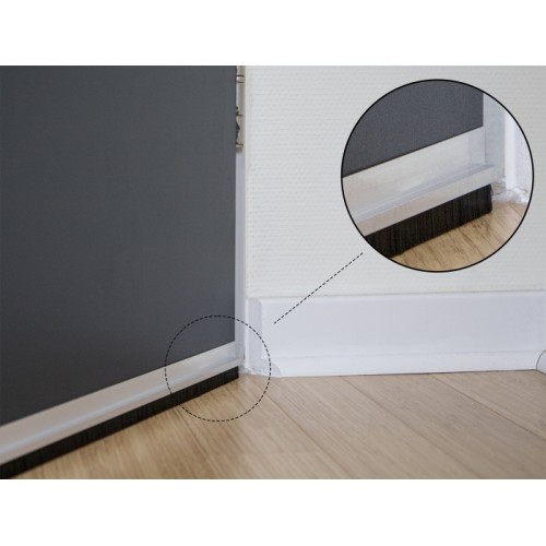 Delock Brush strip 20 mm with aluminium profile angled - length 1 m