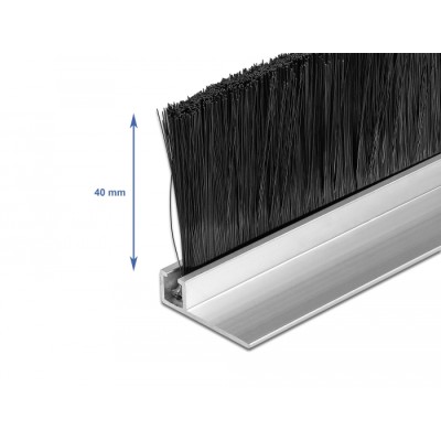 Delock Brush strip 40 mm with aluminium profile angled - length 1 m 2