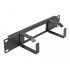Delock 10″ Cable Management Routing Panel with opening and 2 hooks 1U black