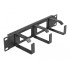 Delock 10″ Cable Management Routing Panel with 2 openings and 3 hooks 1U black