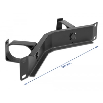 Delock 10″ Cable Management Routing Panel with 2 hooks angled 1U black 2