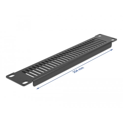 Delock 10″ Network Cabinet Panel with ventilation slots vertical 1U black
