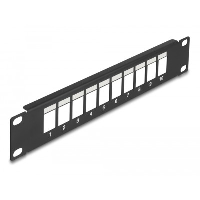 Delock 10″ Keystone Patch Panel 10 port black