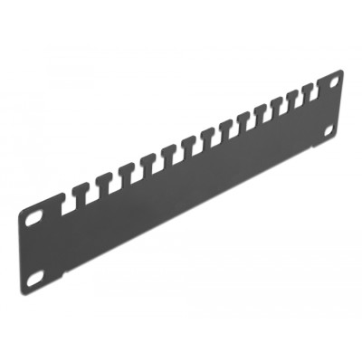 Delock 10″ Cable support rail 1U black