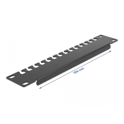 Delock 10″ Cable support rail 1U black 2