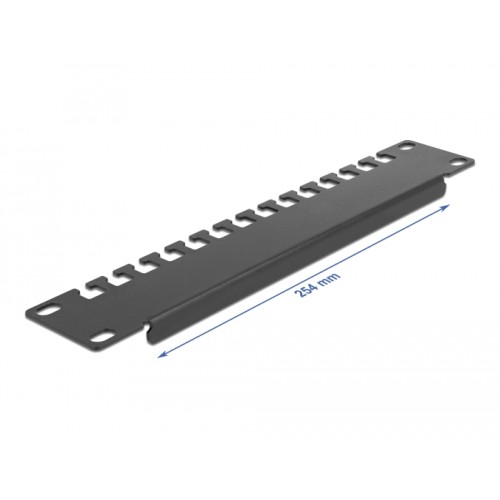 Delock 10″ Cable support rail 1U black