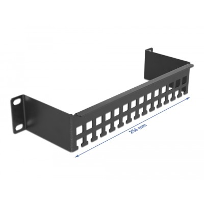 Delock 10″ Cable support rail bracket shape 1U black 2