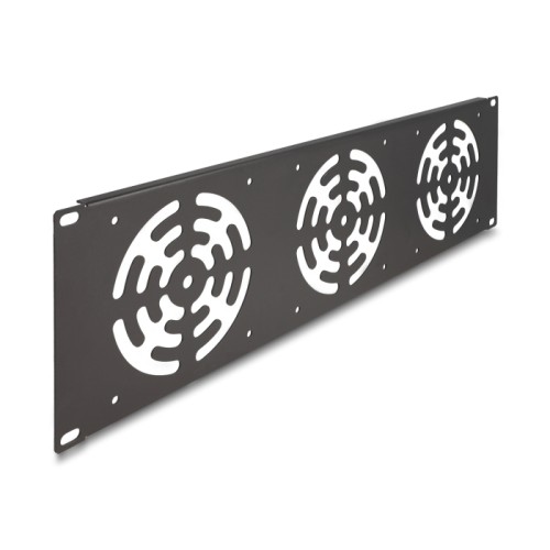 Delock 19″ Rack Cover for 3 fans 120 x 120 mm 3U dark grey