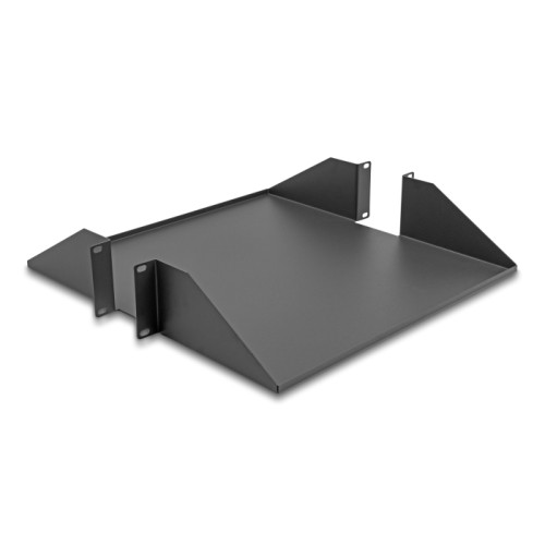 Delock 19″ Shelf double-sided up to 46 kg from 500 mm depth 2U dark grey