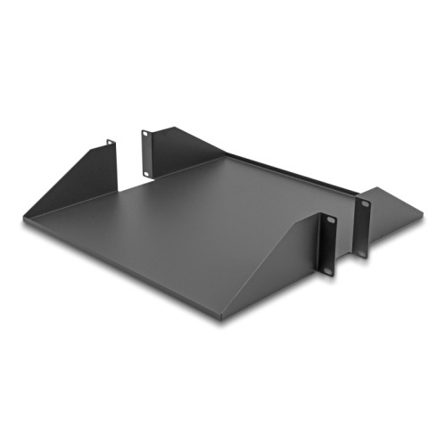Delock 19″ Shelf double-sided up to 46 kg from 500 mm depth 2U dark grey