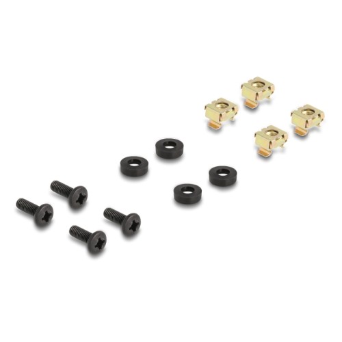 Delock 19″ Cable Management Brush Strip open at the bottom 1U dark grey