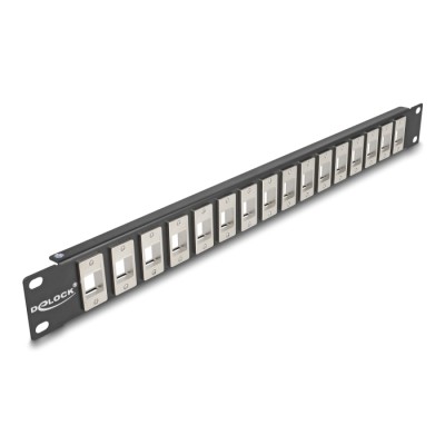 Delock Panel Mount 19" 16 Port 1U black