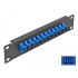 Delock 10″ Fiber Optic Patch Panel 12 Port SC Simplex blue 1U black