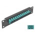Delock 10″ Fiber Optic Patch Panel 12 Port SC Simplex aqua 1U black