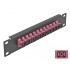 Delock 10″ Fiber Optic Patch Panel 12 Port SC Simplex violet 1U black