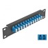 Delock 10″ Fiber Optic Patch Panel 12 Port LC Duplex blue 1U black