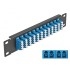 Delock 10″ Fiber Optic Patch Panel 12 Port LC Quad blue 1U black
