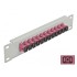 Delock 10″ Fiber Optic Patch Panel 12 Port SC Simplex violet 1U grey