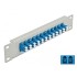 Delock 10″ Fiber Optic Patch Panel 12 Port LC Duplex blue 1U grey