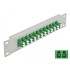 Delock 10″ Fiber Optic Patch Panel 12 Port LC Duplex green 1U grey