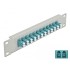 Delock 10″ Fiber Optic Patch Panel 12 Port LC Duplex aqua 1U grey