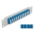 Delock 10″ Fiber Optic Patch Panel 12 Port LC Quad blue 1U grey