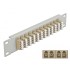 Delock 10″ Fiber Optic Patch Panel 12 Port LC Quad beige 1U grey