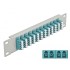 Delock 10″ Fiber Optic Patch Panel 12 Port LC Quad aqua 1U grey