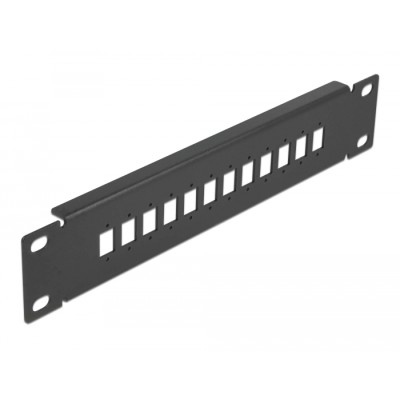 Delock 10″ Fiber Optic Patch Panel 12 Port for SC Simplex / LC Duplex 1U black