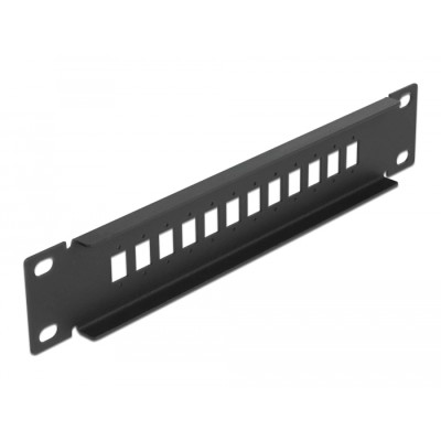 Delock 10″ Fiber Optic Patch Panel 12 Port for SC Simplex / LC Duplex 1U black 2