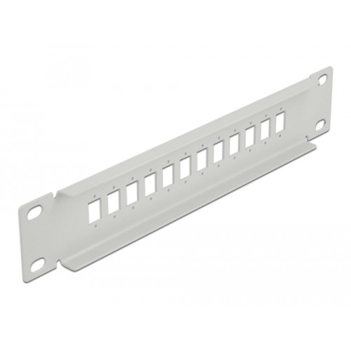 Delock 10″ Fiber Optic Patch Panel 12 Port for SC Simplex / LC Duplex 1U grey
