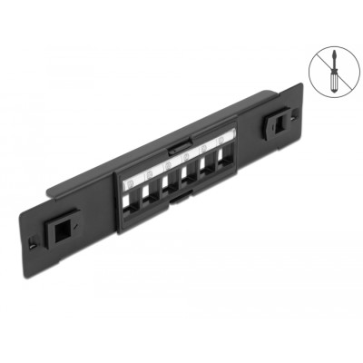 Delock 10″ Keystone Patch Panel 6 Port tool free