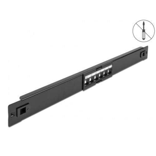 Delock 19″ Keystone Patch Panel 6 Port tool free