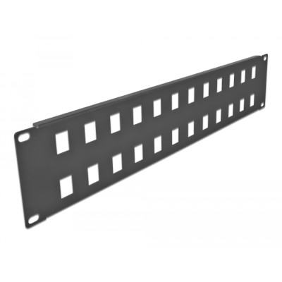Delock 19″ Keystone Patch Panel 24 port 2U black