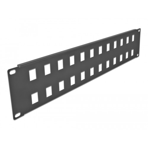 Delock 19″ Keystone Patch Panel 24 port 2U black