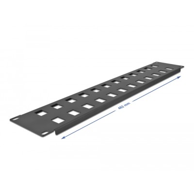 Delock 19″ Keystone Patch Panel 24 port 2U black 2