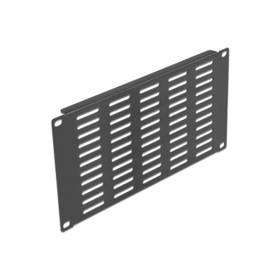 Delock 10″ Network Cabinet Panel with ventilation slots horizontal 3U black