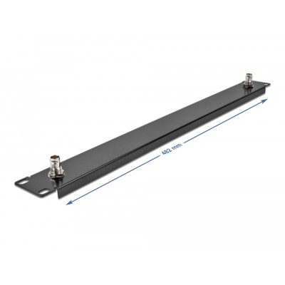 Delock 19″ Panel with 2 x BNC jack 1U black 2
