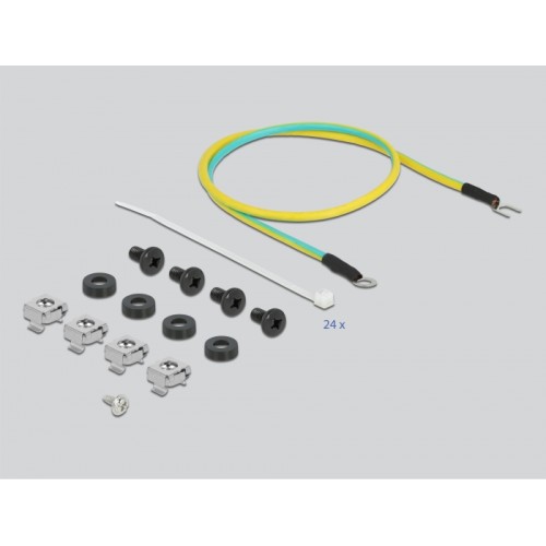 Delock 19″ Keystone Patch Panel 24 port with strain relief black