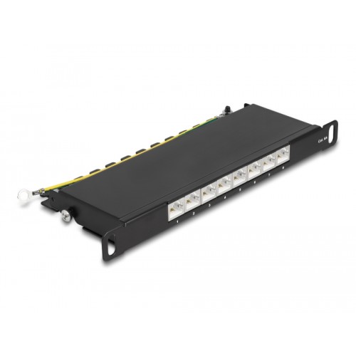 Delock 10″ Patch Panel 8 port Cat.6A 0.5U black
