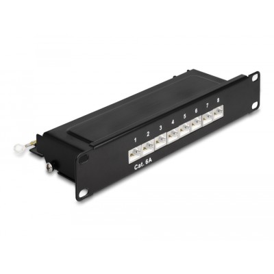 Delock 10″ Patch Panel 8 port Cat.6A 1U black