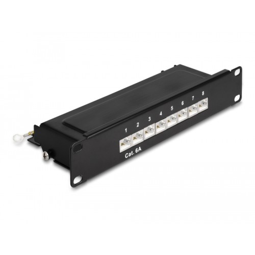 Delock 10″ Patch Panel 8 port Cat.6A 1U black