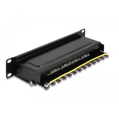 Delock 10″ Patch Panel 8 port Cat.6A 1U black 2