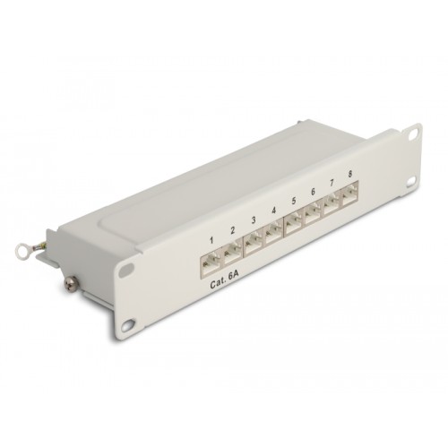 Delock 10″ Patch Panel 8 port Cat.6A 1U grey