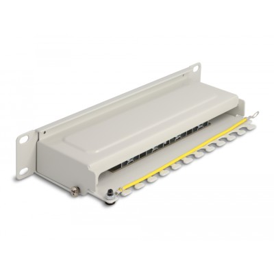 Delock 10″ Patch Panel 8 port Cat.6A 1U grey 2